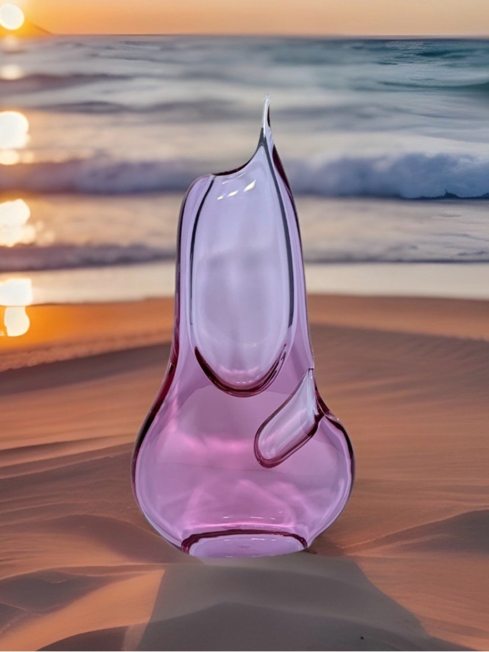 Lg 15" ZBS Zelezny Brod Sklo Neodymium Alexandrite Purple Art Glass Vase Czech